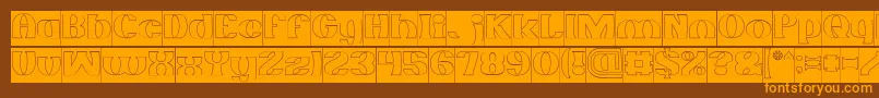 MONOCHROME Hollow Inverse Font – Orange Fonts on Brown Background