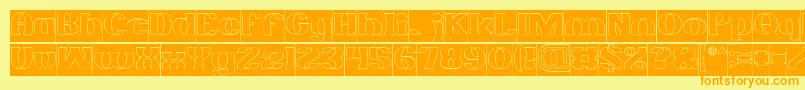MONOCHROME Hollow Inverse Font – Orange Fonts on Yellow Background