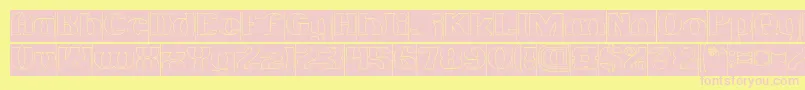 MONOCHROME Hollow Inverse Font – Pink Fonts on Yellow Background