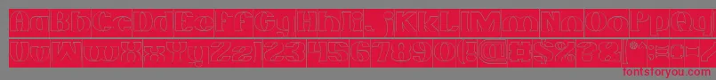 MONOCHROME Hollow Inverse Font – Red Fonts on Gray Background