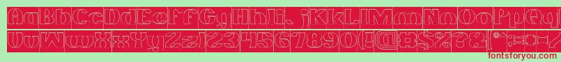 MONOCHROME Hollow Inverse Font – Red Fonts on Green Background