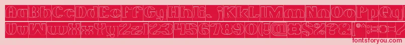 MONOCHROME Hollow Inverse Font – Red Fonts on Pink Background