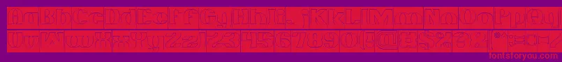 MONOCHROME Hollow Inverse Font – Red Fonts on Purple Background