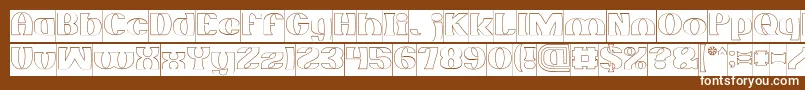 MONOCHROME Hollow Inverse Font – White Fonts on Brown Background
