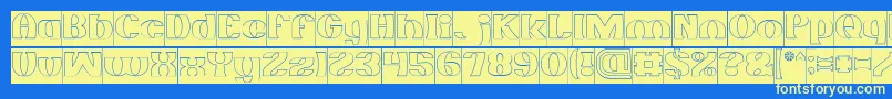 MONOCHROME Hollow Inverse Font – Yellow Fonts on Blue Background