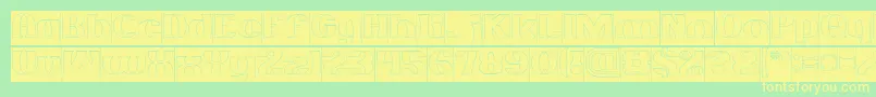 Czcionka MONOCHROME Hollow Inverse – żółte czcionki na zielonym tle