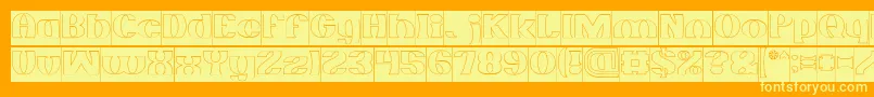 MONOCHROME Hollow Inverse Font – Yellow Fonts on Orange Background