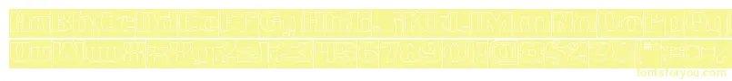 フォントMONOCHROME Hollow Inverse – 白い背景に黄色の文字