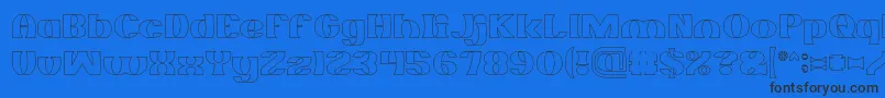 MONOCHROME Hollow Font – Black Fonts on Blue Background