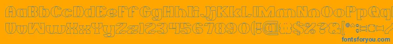 MONOCHROME Hollow Font – Blue Fonts on Orange Background