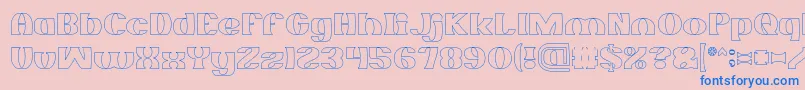 フォントMONOCHROME Hollow – ピンクの背景に青い文字