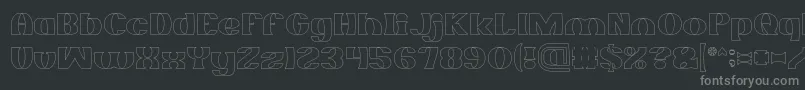 Fonte MONOCHROME Hollow – fontes cinzas em um fundo preto