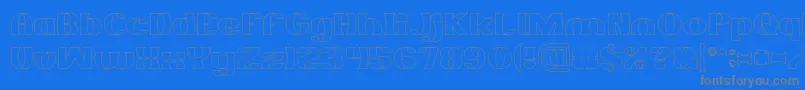 フォントMONOCHROME Hollow – 青い背景に灰色の文字