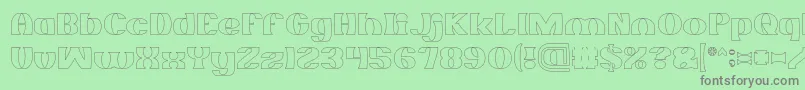 MONOCHROME Hollow Font – Gray Fonts on Green Background