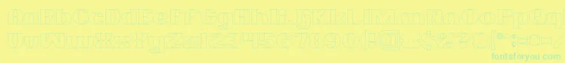Шрифт MONOCHROME Hollow – зелёные шрифты на жёлтом фоне