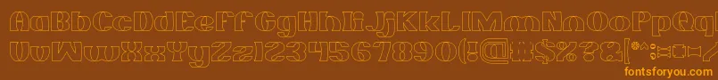 Więcej informacji o czcionce MONOCHROME Hollow Czcionka MONOCHROME Hollow – pomarańczowe czcionki na brązowym tle