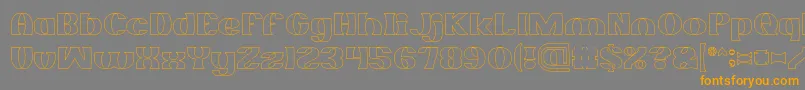 MONOCHROME Hollow-Schriftart – Orangefarbene Schriften auf grauem Hintergrund