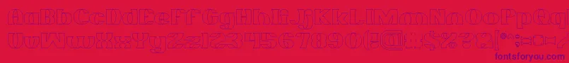 MONOCHROME Hollow Font – Purple Fonts on Red Background