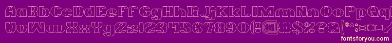 MONOCHROME Hollow Font – Yellow Fonts on Purple Background