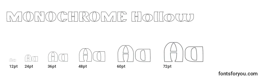MONOCHROME Hollow Font Sizes