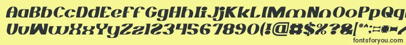 Fonte MONOCHROME italic – fontes pretas em um fundo amarelo