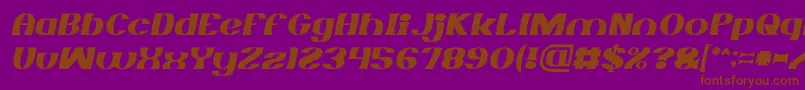 Fonte MONOCHROME italic – fontes marrons em um fundo roxo