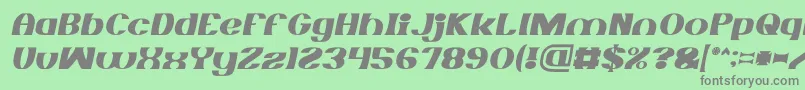 Fonte MONOCHROME italic – fontes cinzas em um fundo verde