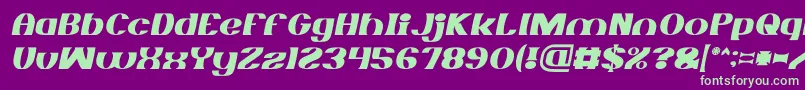 Fonte MONOCHROME italic – fontes verdes em um fundo violeta