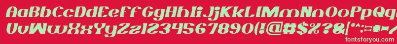 MONOCHROME italic Font – Green Fonts on Red Background