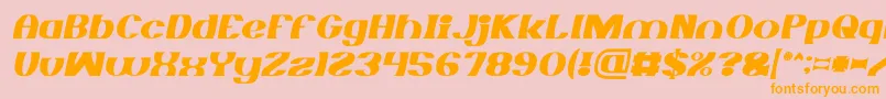 Fonte MONOCHROME italic – fontes laranjas em um fundo rosa