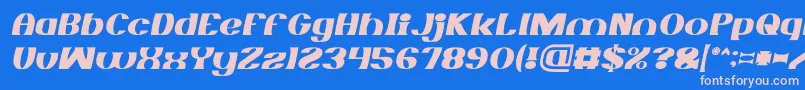 フォントMONOCHROME italic – ピンクの文字、青い背景