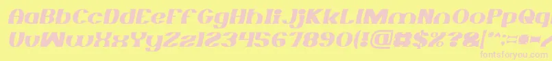 MONOCHROME italic Font – Pink Fonts on Yellow Background