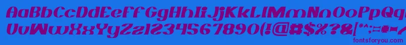 MONOCHROME italic Font – Purple Fonts on Blue Background