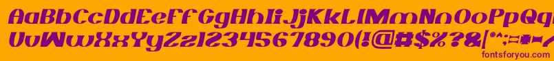 MONOCHROME italic Font – Purple Fonts on Orange Background