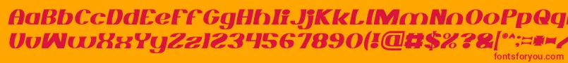 MONOCHROME italic-fontti – punaiset fontit oranssilla taustalla