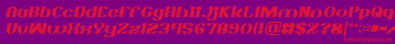 MONOCHROME italic-fontti – punaiset fontit violetilla taustalla