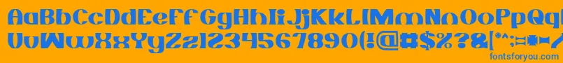 MONOCHROME Font – Blue Fonts on Orange Background