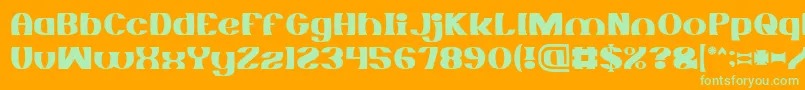 MONOCHROME Font – Green Fonts on Orange Background