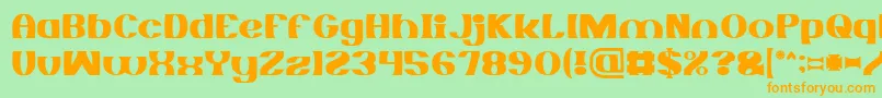 MONOCHROME Font – Orange Fonts on Green Background