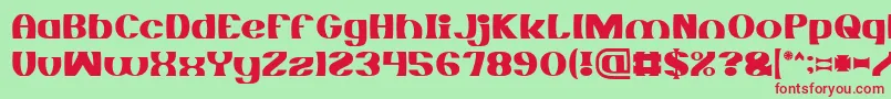 MONOCHROME Font – Red Fonts on Green Background