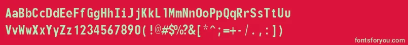 monofonto Font – Green Fonts on Red Background