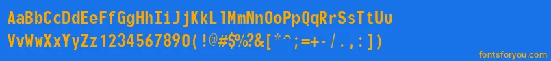 monofonto Font – Orange Fonts on Blue Background