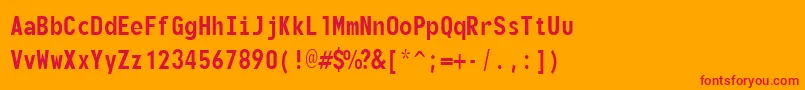 monofonto Font – Red Fonts on Orange Background