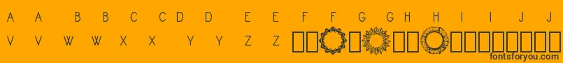 Шрифт Monogram Framer Demo – чёрные шрифты на оранжевом фоне