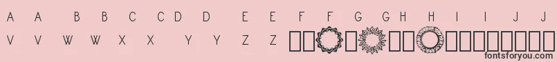 Monogram Framer Demo-fontti – mustat fontit vaaleanpunaisella taustalla