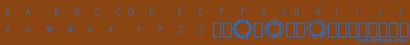 Monogram Framer Demo Font – Blue Fonts on Brown Background