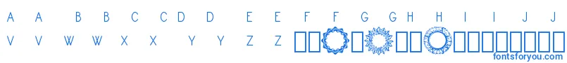fuente Monogram Framer Demo – Fuentes Azules Sobre Fondo Blanco