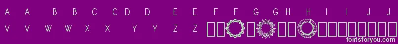 Czcionka Monogram Framer Demo – zielone czcionki na fioletowym tle