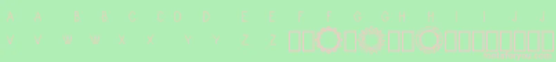 フォントMonogram Framer Demo – 緑の背景にピンクのフォント