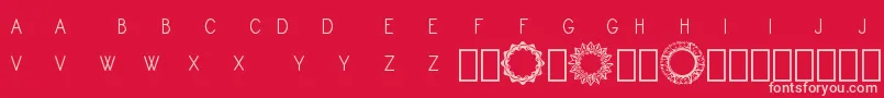Monogram Framer Demo-fontti – vaaleanpunaiset fontit punaisella taustalla